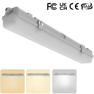 IP65 18W Vapor Tight Batten CCT 600mm LED Weatherproof Fixture CE Waterproof Luminaire Fitting SAA for Warehouse Tunnel Garage