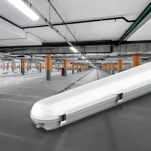 IP65 40W 1500mm LED Tri-proof Light with Aluminum & PC Cover Dimmable for Warehouses & Parking Garages