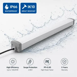 IP65 60W LED Tri Proof Light Aluminum Alloy Housing Sensor Dimmable Vapor Tight Industrial Warehouse Lighting Solutions 1200mm