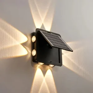 IP65 8LED Solar Wall Light 2000mAh Auto On Off Adjustable Angle Waterproof for Garden Decor