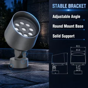 IP65 Adjustable Angle LED Surface Mounted Bucket-shaped Spotlight Aluminum High Bright 30 Beam 3500K/6000K CRI 90 Lighting