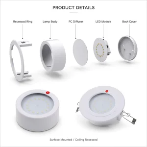 IP65 Emergency Downlight with Li ion Battery Rechargeable with Test Function 3 Hours+ Backup 3 Years Warranty