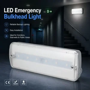 IP65 Emergency Led Light 6 Pcs 5730 SMD 180 Min Operation Rechargeable Battery Gear for Factory Building Safety