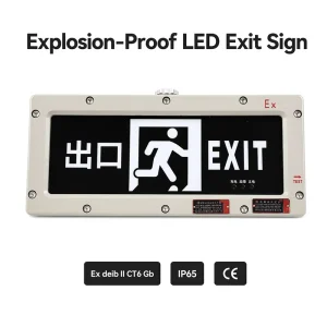 IP65 Explosion Proof LED Emergency Exit Sign Light 3W High Brightness Fire Safety Evacuation Indicator with 90min Battery Backup