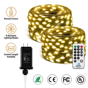 IP65 Green Wire LED String Lights Plug in Outdoor Christmas Lights Fairy Lights for Wedding Baby Room Lights