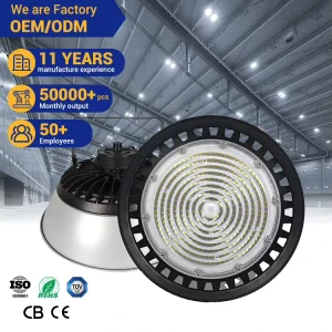 IP65 High Bay Light Multiple Power CCT Selection Round 100W 150W 200W 250W LED Highbay Light