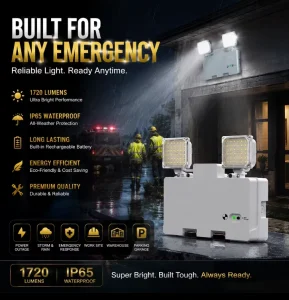 IP65 High Lumen Rechargeable LiFePO4 Battery 3 Hours Emergency LED Fire Safety Emergency Twinspot Light Civil Defence