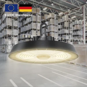 IP65 IK08 5 Year 100 200W 150lm/W 15000 30000lm PF>0.9 3000 6500K CE RoHS Aluminum Warehouse Industrial UFO LED High Bay Light