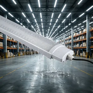 IP65 IK08 Full PC LED Tri-proof Light Linkable High Lumen Waterproof Dustproof Anti-UV Corrosion Resistant Industrial 5-Year
