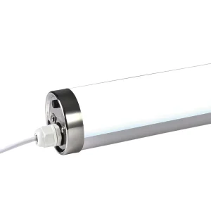 IP65 IK08 LED Tubular Tri Proof Light 18W 45W DALI Dimmable Round Warehouse Emergency Battery Motion Sensor