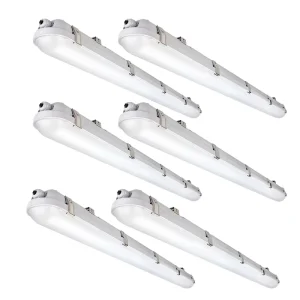 IP65 IK10 60W Linkable LED TRI PROOF Lamp Emergency Sensor Features Hanging Industrial Lighting for Warehouse Parking Lot 5 Year