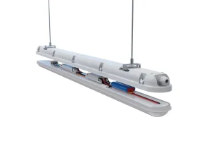 IP65 IK10 60W Linkable LED Tri proof Emergency Sensor Light CRI80 Warranty Hanging Industrial Indoor Outdoor Lighting