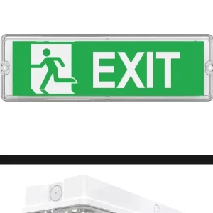 IP65 LED Emergency Bulkhead 3 Hours LiFePO4 Battery CE CB SAA Surface Ceiling Mount Self Test Exit Sign Light OEM