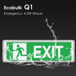 IP65 LED Emergency Bulkhead 3 Hours LiFePO4 Battery CE CB SAA Surface Wall Mount Auto Self Test Exit Sign Light