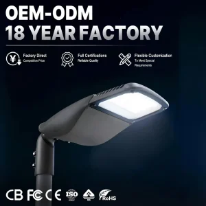 IP65 LED Parking Lot Light with Dusk to Dawn Photocell 120V Slip Fitter Pole Mount Lights CCT Outdoor Commercial for Barn Church