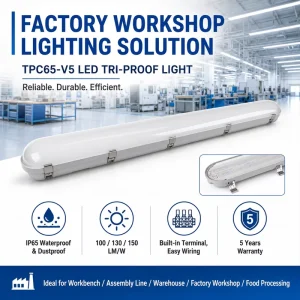 IP65 LED Tri Proof Light 20W-60W Waterproof Linear Batten For Factory Workshop And Industrial Projects