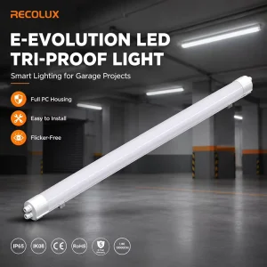 IP65 LED Tri Proof Light Manufacturer CCT Power Switchable Waterproof Batten Light For Parking Garage
