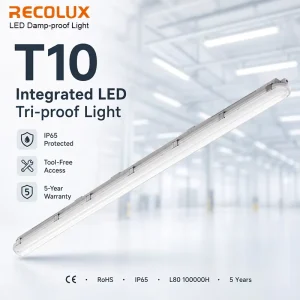 IP65 LED Tri Proof Light for Parking Garage Warehouse Factory and Workshop Lighting Contractors