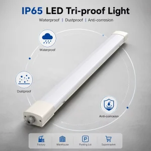 IP65 LED Wannenleuchte Feuchtraumleuchte 4FT 5FT Wide Body Batten Light Non corrosive Weatherproof Triproof Fitting 110lm/W AC