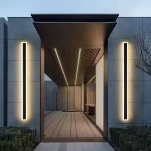 IP65 Modern Outdoor Wall Lamp Exterior Linear Strip Wall Lamp Warm White Garden Sconce Long LED Wall Light