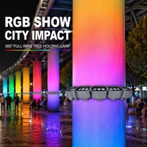 IP65 RGBW High Bright Warm White Tree Holding Modular Lamp 360° Palm Tree Ring Light Outdoor Architectural Landscape Lighting