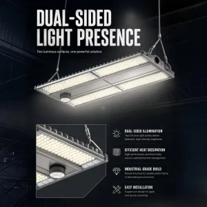 IP65 Rated 140lm/W 150W 200W 300W Warehouse Steel Housing Dimming Highbay Lighting 2ft 3ft Pendant LED Linear High Bay Lights