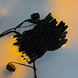 IP65 Rated Commercial Grade Black Rubber Wire 10m 110V LED String Lights for Outdoor Wedding Christmas Lights Decoration