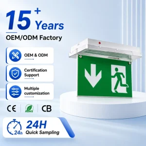 IP65 Rechargeable LED Emergency Exit Sign for Commercial Use
