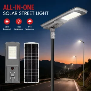IP65 Street Solar Light Commercial All in One LED Solar Sensor Lights Outdoor Radar Induction for Construction Road Residential