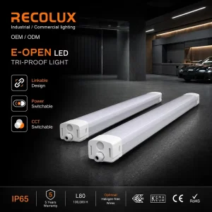 IP65 Waterproof 40W Power-switchable LED Tri-proof Light Flexible Combination for Wet Locations OEM Factory Direct High CRI