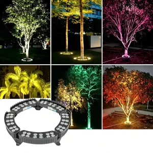IP65 Waterproof 48W RGBW LED Tree Ring Light Outdoor Landscape Hug Tree Lamp for Garden Decorative