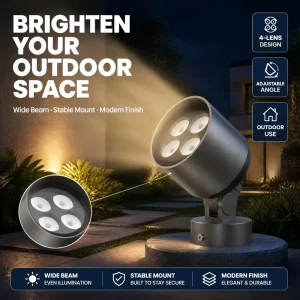 IP65 Waterproof Aluminum Exterior LED Spot Light 18W RGBW Adjustable Beam Landscape Floodlight Garden Pathway Building Facade