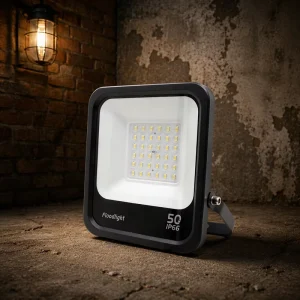 IP65 Waterproof Aluminum Outdoor Parking Lot Flood Light SMD AC 5500lm 50W LED 6000K Daylight 120 Beam Angle High Bright