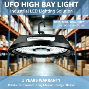 IP65 Waterproof Die Casting Aluminum Circular 100W 150W 200W 240W LED UFO High Bay