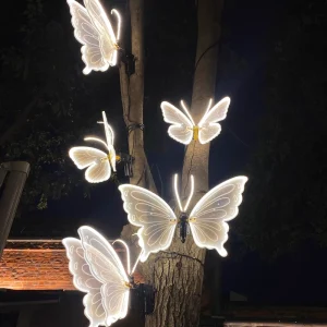 IP65 Waterproof LED Butterfly Decorative Light 3D Dynamic Wings Mariposa Lamp for Outdoor Garden Villas and Celebrations