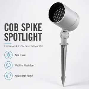 IP65 Waterproof LED Landscape Spotlight with Ground Spike Mount Adjustable Angle 24° 60° Outdoor Garden Lawn Lighting