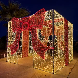 IP65 Waterproof LED PVC Outdoor Light Sculpture Wedding Decoration Creative Christmas Halloween Giant Landscape Gift Box