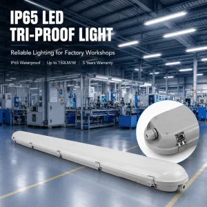 IP65 Waterproof Linear Batten Light 4FT 8FT Indoor Parking Area Industrial Vapor Tight Led Tri Proof 20W 40W 60W 120 Beam