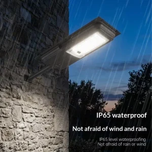 IP65 Waterproof Outdoor Solar LED Street Light 400W High Lumen Radar Induction Aluminum Alloy Housing CRI 70 Remote Control
