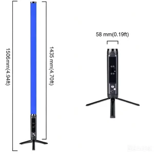 IP65 Waterproof Rechargeable 360 LED Spotlights DMX512 5in1 LED Tube Video Pixel Light Bar Outdoor DJ Party Stage Disco Lights
