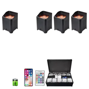 IP65 Waterproof Rechargeable 6x18W LED Battery Spotlights DMX512 RGBWA+UV APP Control Wireless DJ Stage Bar Events Alexa
