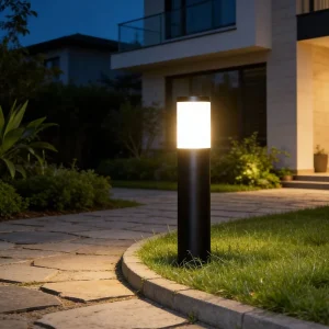 IP65 Waterproof Round Bollard Light Durable Die-cast Aluminum Low Voltage Landscape Lighting for Pathway Decoration