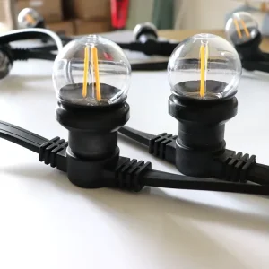 IP65 Waterproof Rubber Cable 15m 15 bulbs Warm White Globe E27 String Light for Patio Garden Camping Decoration Lighting