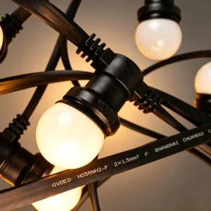 IP65 Waterproof Rubber Cable 15m 15 bulbs Warm White Globe E27 String Light for Patio Garden Camping Decoration Lighting
