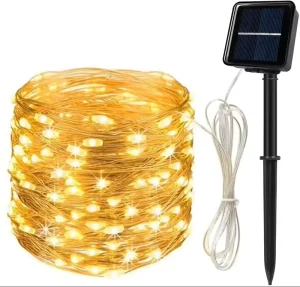 IP65 Waterproof Solar Fairy String Lights 8 Lighting Modes Auto Dusk Dawn Flexible Copper Wire Outdoor Garden Holiday Decor Lamp