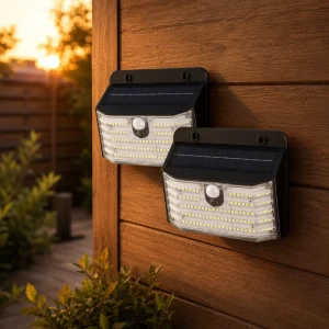 IP65 Waterproof Solar Wall Lamp Built in Solar Panel PIR Detector LED Security Light for Villa Porch Garage Yard Gate