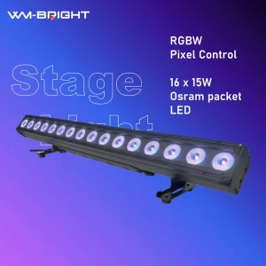 IP65 Waterproof Stage Light 16pcs 15W RGBW 4in1 Outdoor LED Wall Washer Pixel Wash Light with DMX512 Control for DJ Disco