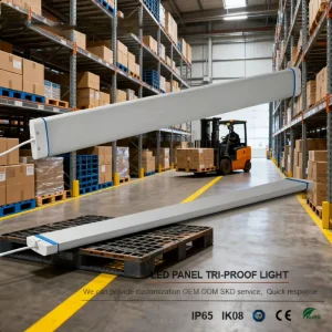 IP65 Waterproof Tri Proof LED Light Fixture Vapor Tight Linear Tube Lighting Batten 5 Year Warranty Dimmable High CRI 80 120