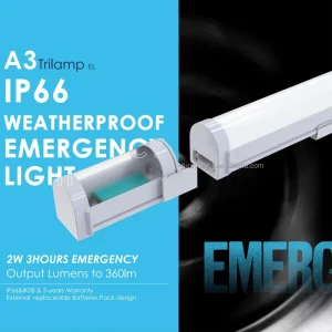 IP66 54W Linkable Customisable Emergency Tri Proof Light with Motion Sensor for Office and Garage Warehouse Use