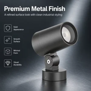 IP66 Aluminum Exterior LED Low Bay Floodlight Warm White Decorative Small Narrow Beam Landscape & Hotel Use AC 10W